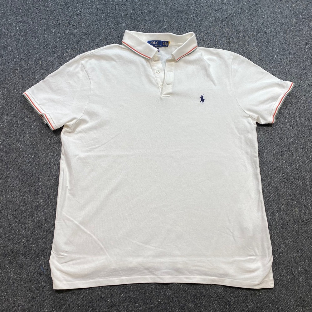 Polo Ralph Lauren TShirt Sz XL Mens White Preppy Slim Fit Stretch Mesh